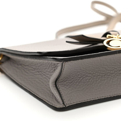 Chloe Grained Calfskin Alphabet Clutch Shoulder Bag Grey 9 of 11