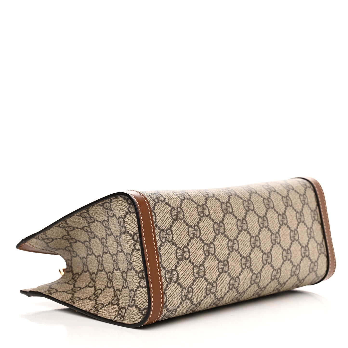 GG Supreme Monogram Calfskin Small Padlock Tote Beige Ebony Tuscany