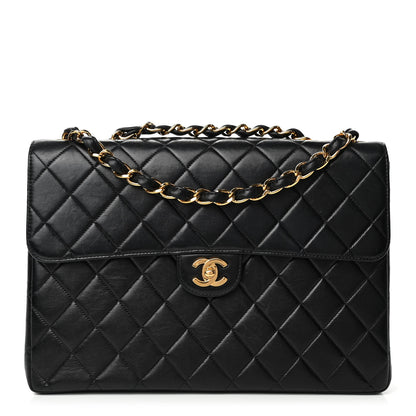 Chanel Lambskin Quilted Jumbo Single Flap Black 1 of 5