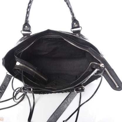 Balenciaga Agneau Classic Silver Hardware City Logo Strap Black White 5 of 9