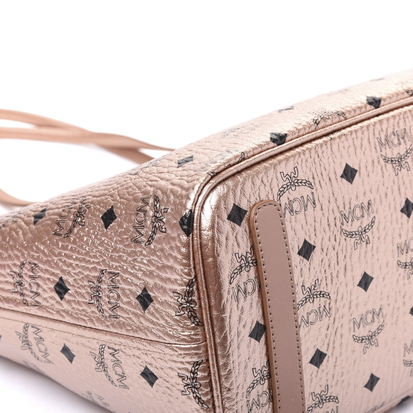 Metallic Visetos Medium Anya Shopper Tote Champagne Gold