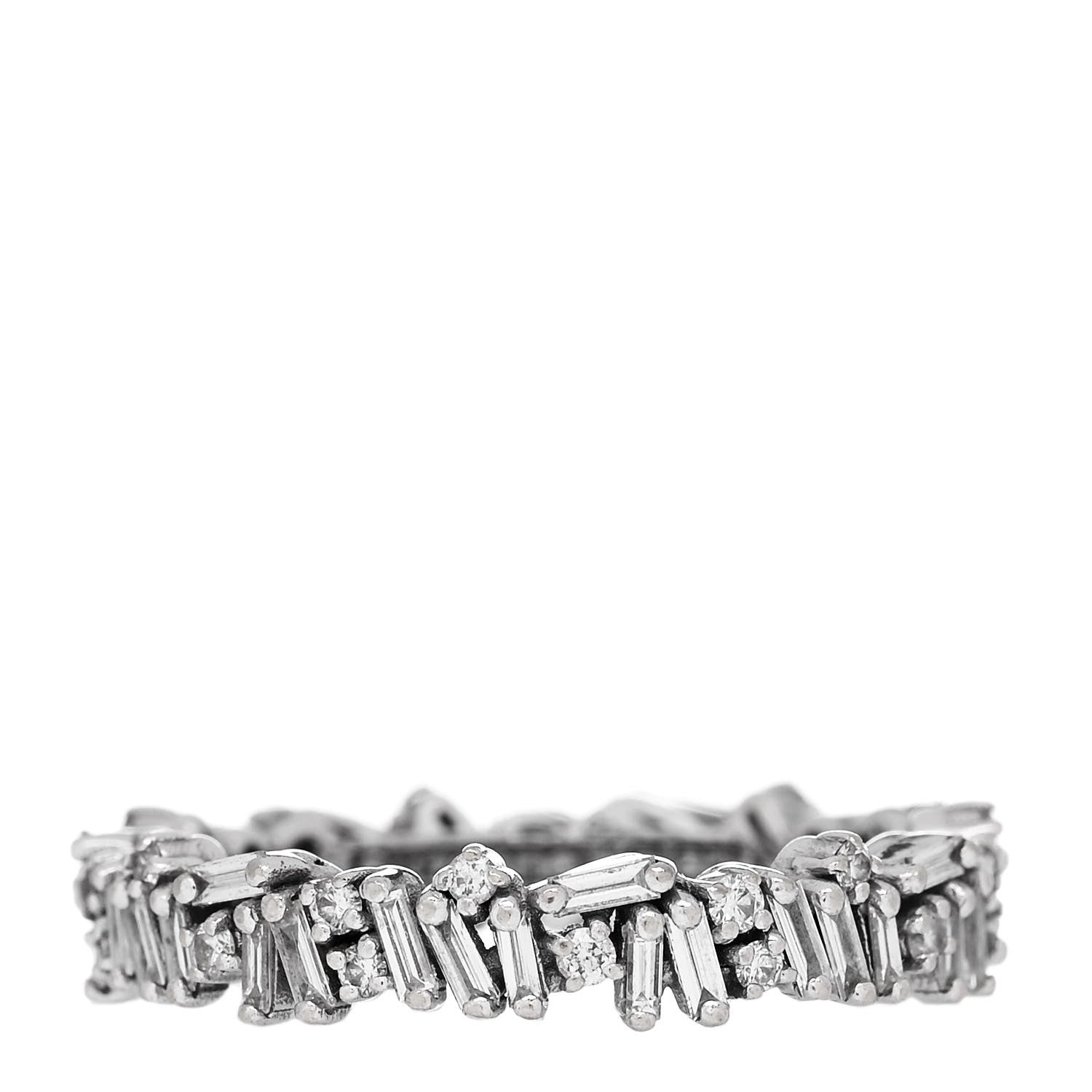 Suzanne Kalan 18K White Gold Classic Icon Eternity Band Ring 56 7.5 1 of 5
