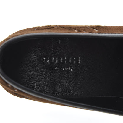 Gucci Velvet GG Monogram Horsebit Womens Jordaan Loafers 36 Brown Black 7 of 11