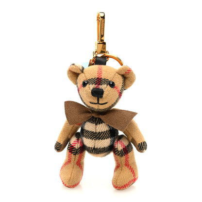 Burberry Cashmere Vintage Check Thomas Bear Bag Charm Antique Yellow 1 of 3