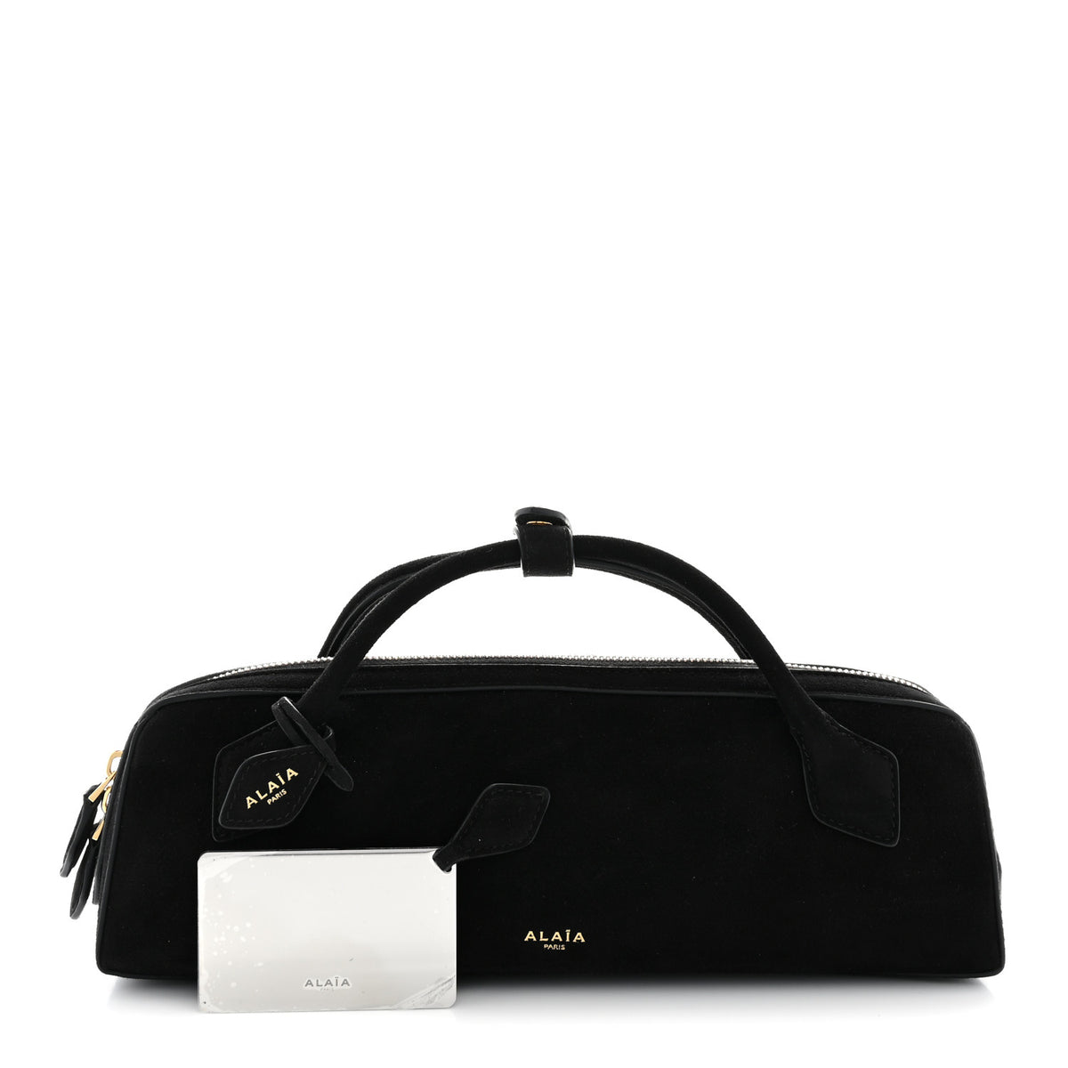Suede Goatskin Le Teckel Clutch Black