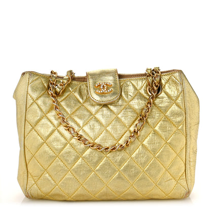 Chanel Metallic Lambskin Crystal Quilted Shoulder Bag Gold 1 of 11