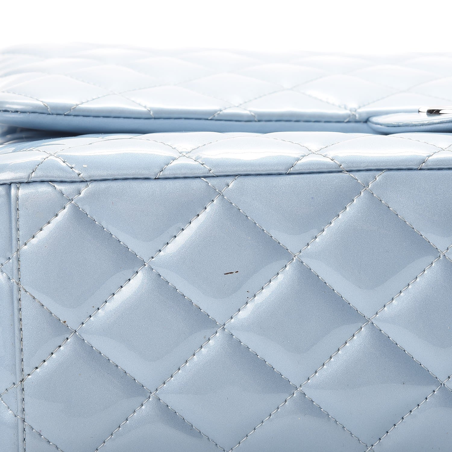 Chanel Patent Quilted Maxi Double Flap Blue 11 of 12