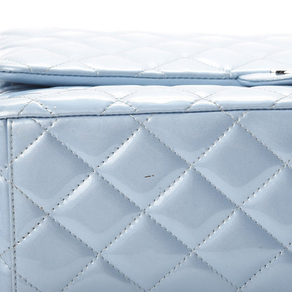 Chanel Patent Quilted Maxi Double Flap Blue 11 of 12