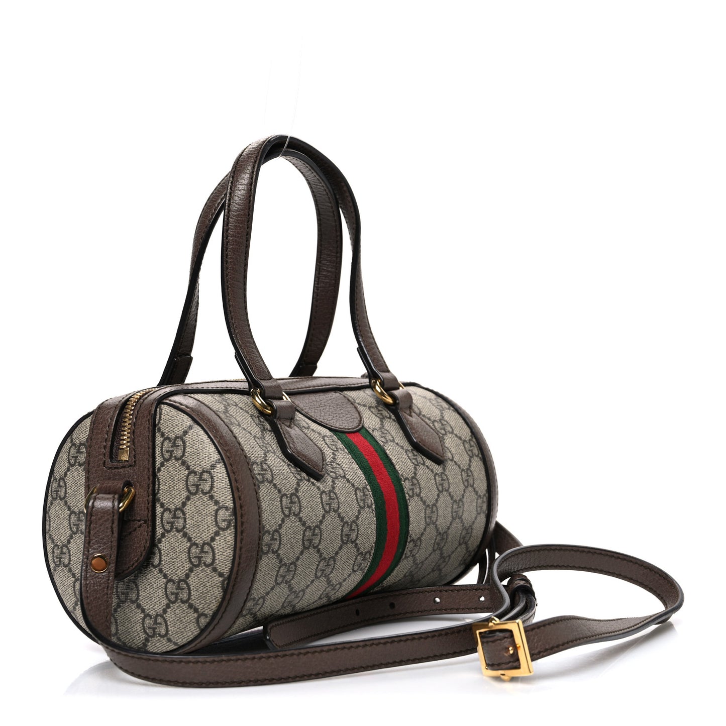 GG Supreme Monogram Web Small Ophidia Boston Bag Beige New Acero