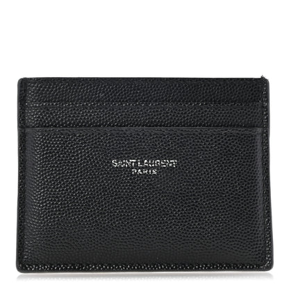 Saint Laurent Grain De Poudre Card Case Black 1 of 9