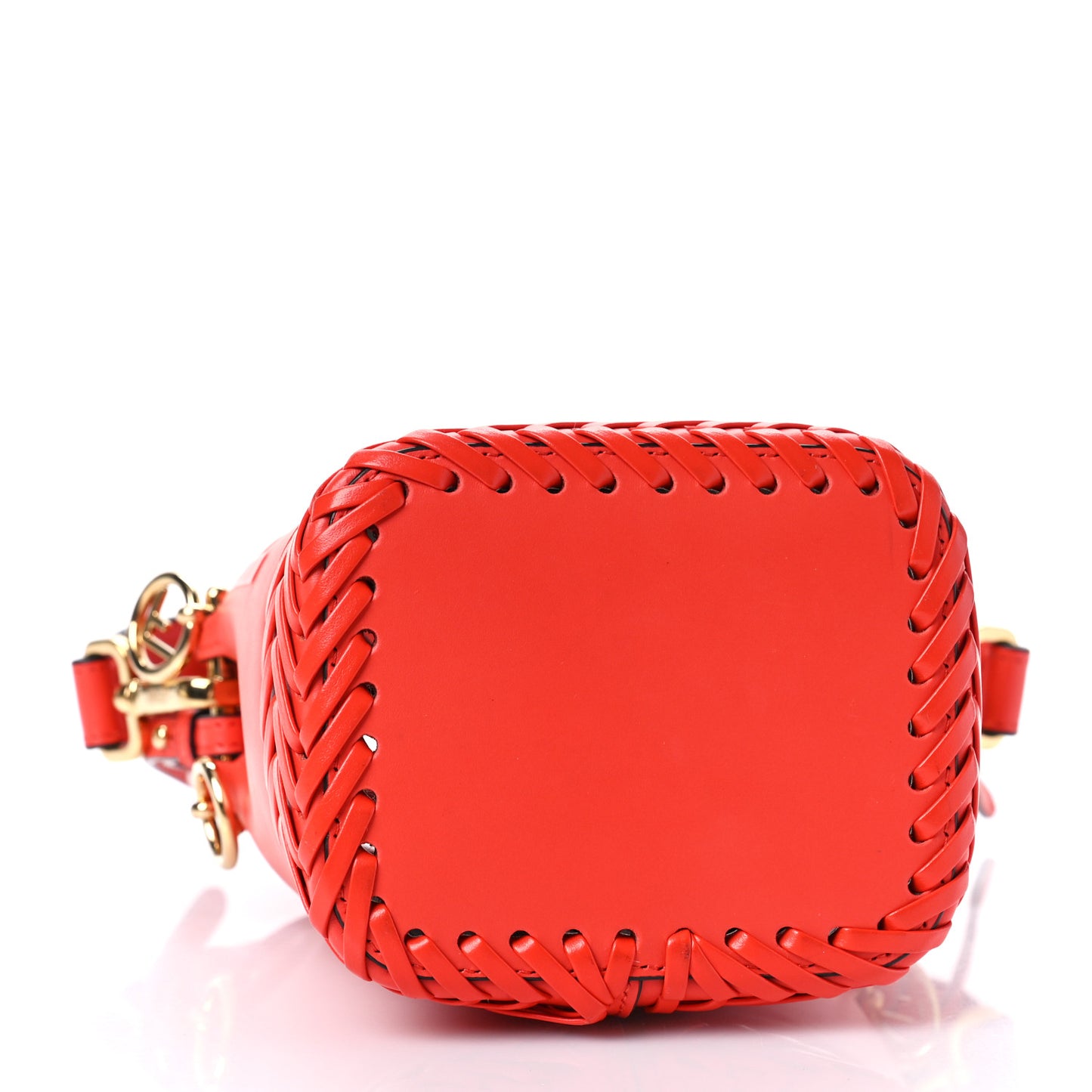 Vitello King Ceylon Logo Embossed Woven Mini Mon Tresor Bucket Bag Tulipano