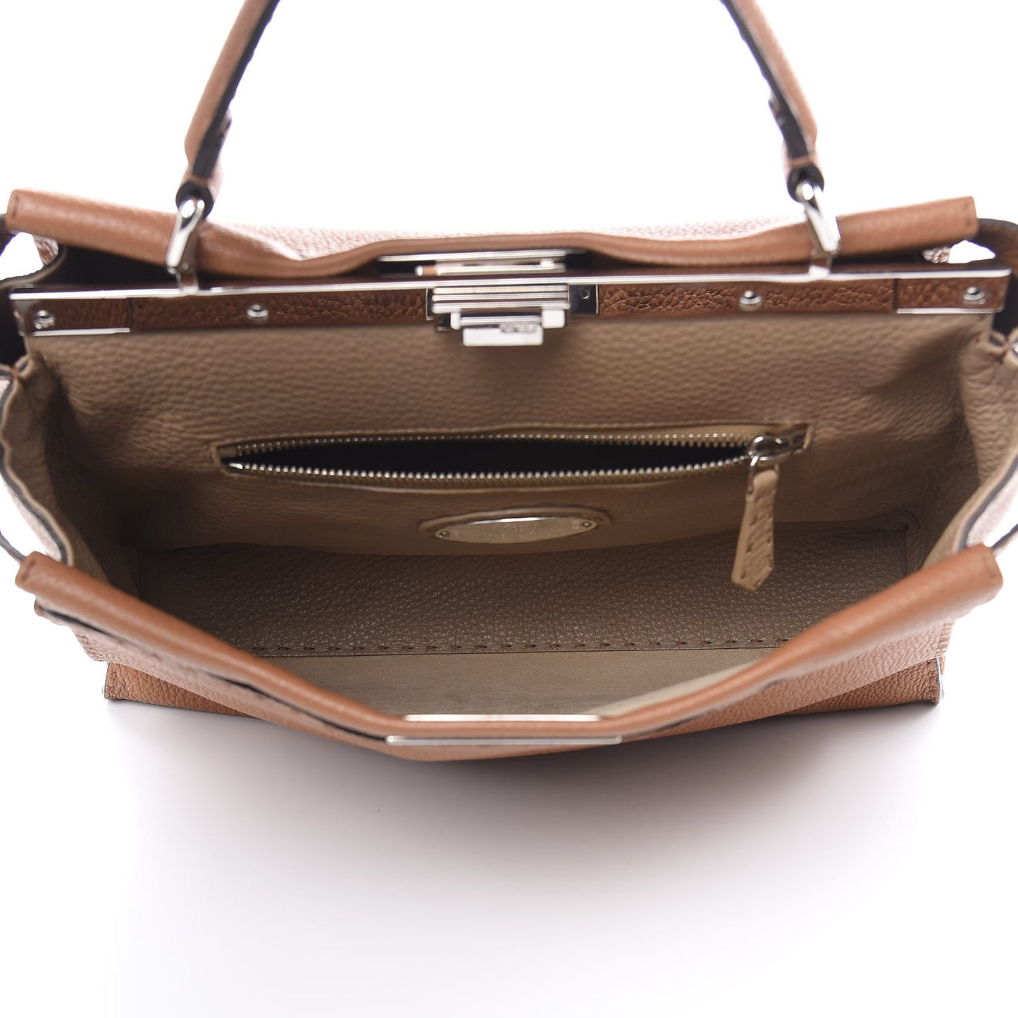 Cuoio Romano Selleria Bi-Color Large Peekaboo Iconic Satchel Mou Deserto
