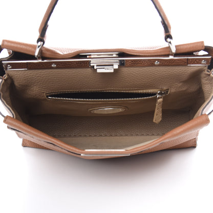Fendi Cuoio Romano Selleria Bi-Color Large Peekaboo Iconic Satchel Mou Deserto 7 of 13