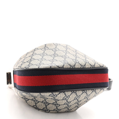 Gucci GG Supreme Monogram Textured Calfskin Web Small Attache Shoulder Bag Beige Blue 4 of 9