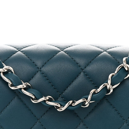 Chanel Lambskin Quilted Mini Rectangular Flap Dark Blue 8 of 10