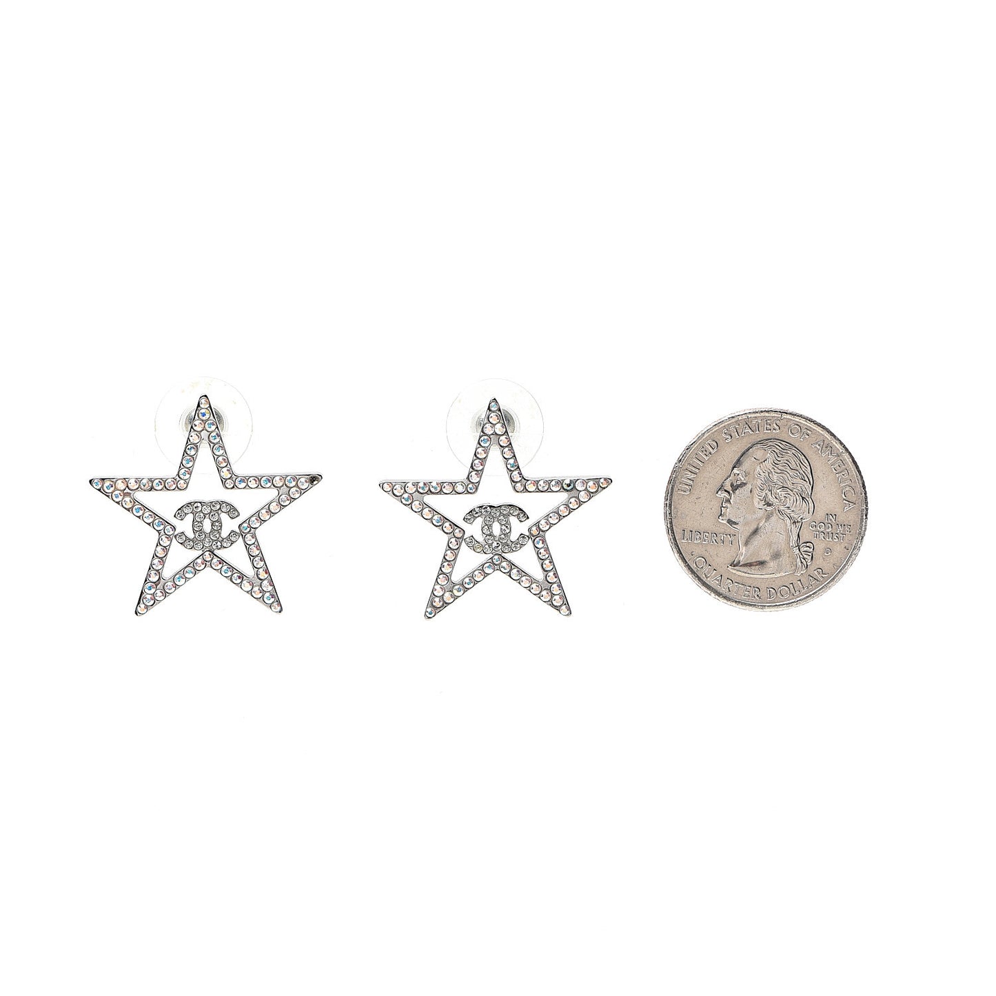 Ruthenium Crystal Star CC Earrings Iridescent Pink