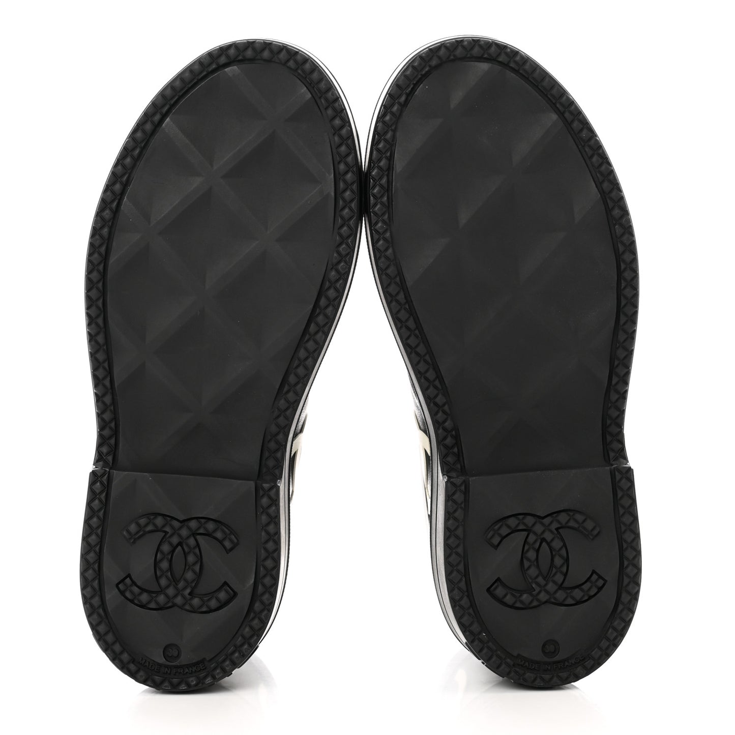 Rubber CC Print Boots 39 Black