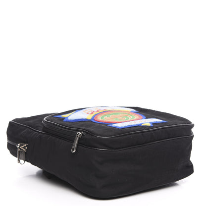 Gucci Nylon Twill 80s Logo Patch Backpack Black 3 of 9