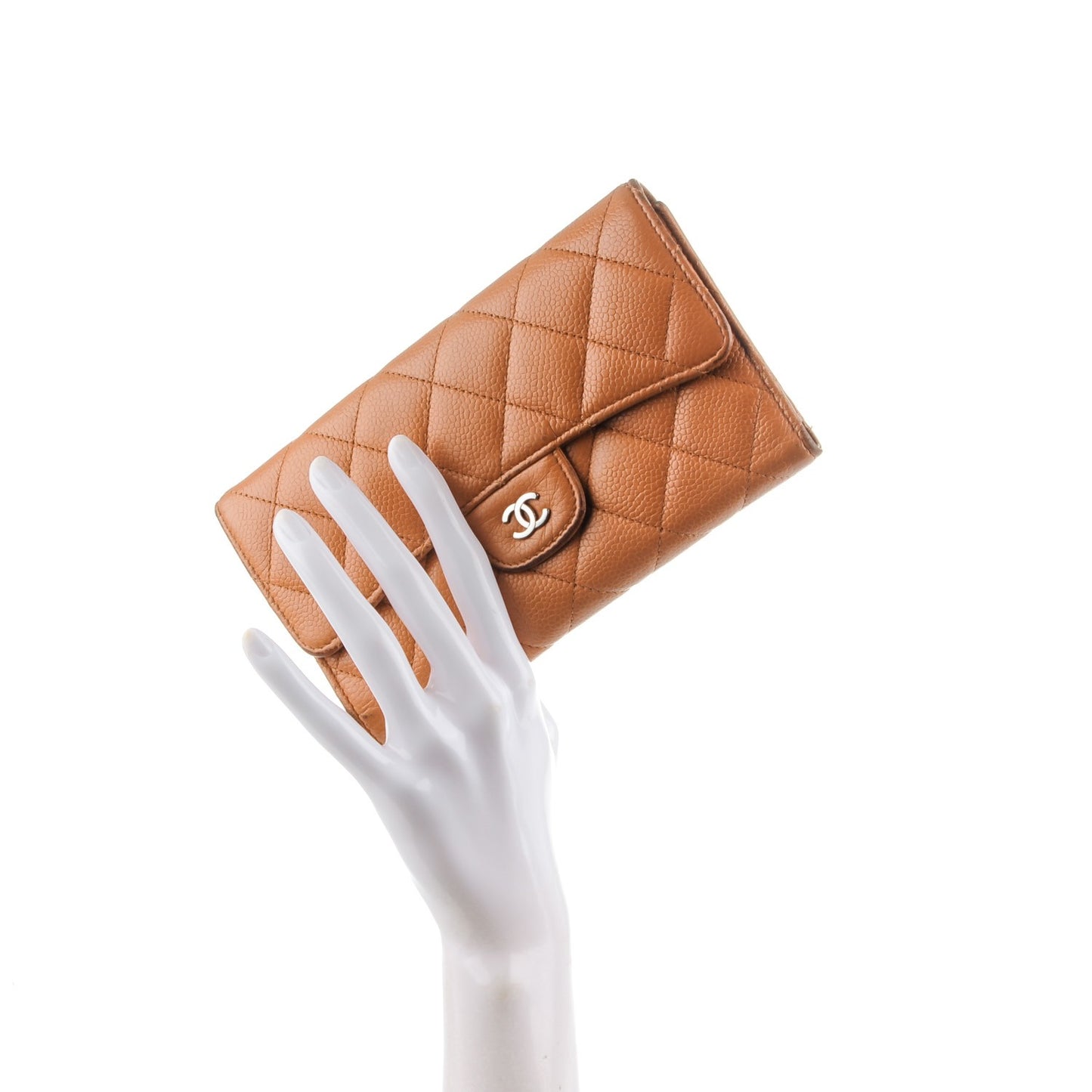 Caviar Quilted Large Flap Wallet Rose
