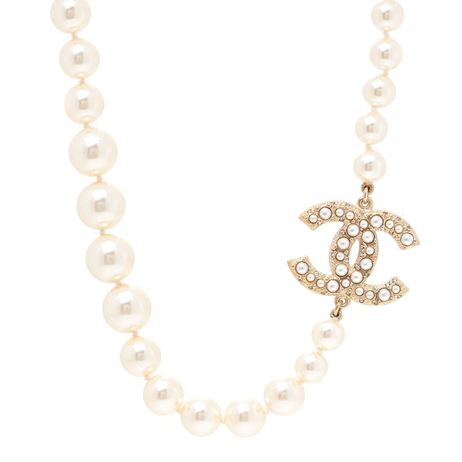 Chanel Pearl CC 100th Anniversary Necklace Light Gold 1 of 6