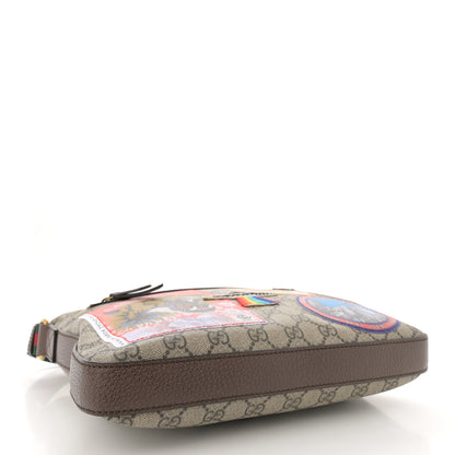 Gucci Soft GG Supreme Monogram Courrier Web Medium Flat Messenger Bag Beige New Acero Multicolor 4 of 14