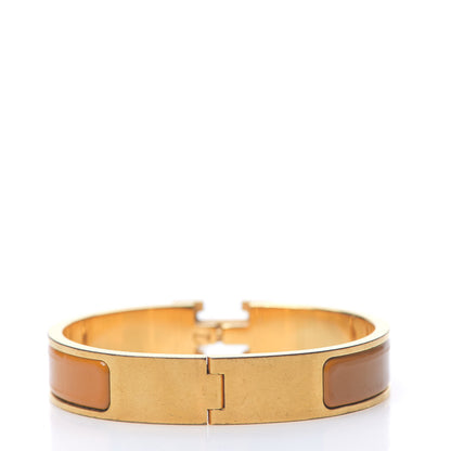 Hermes Enamel Narrow Clic Clac H Bracelet PM Jaune Madras 2 of 3