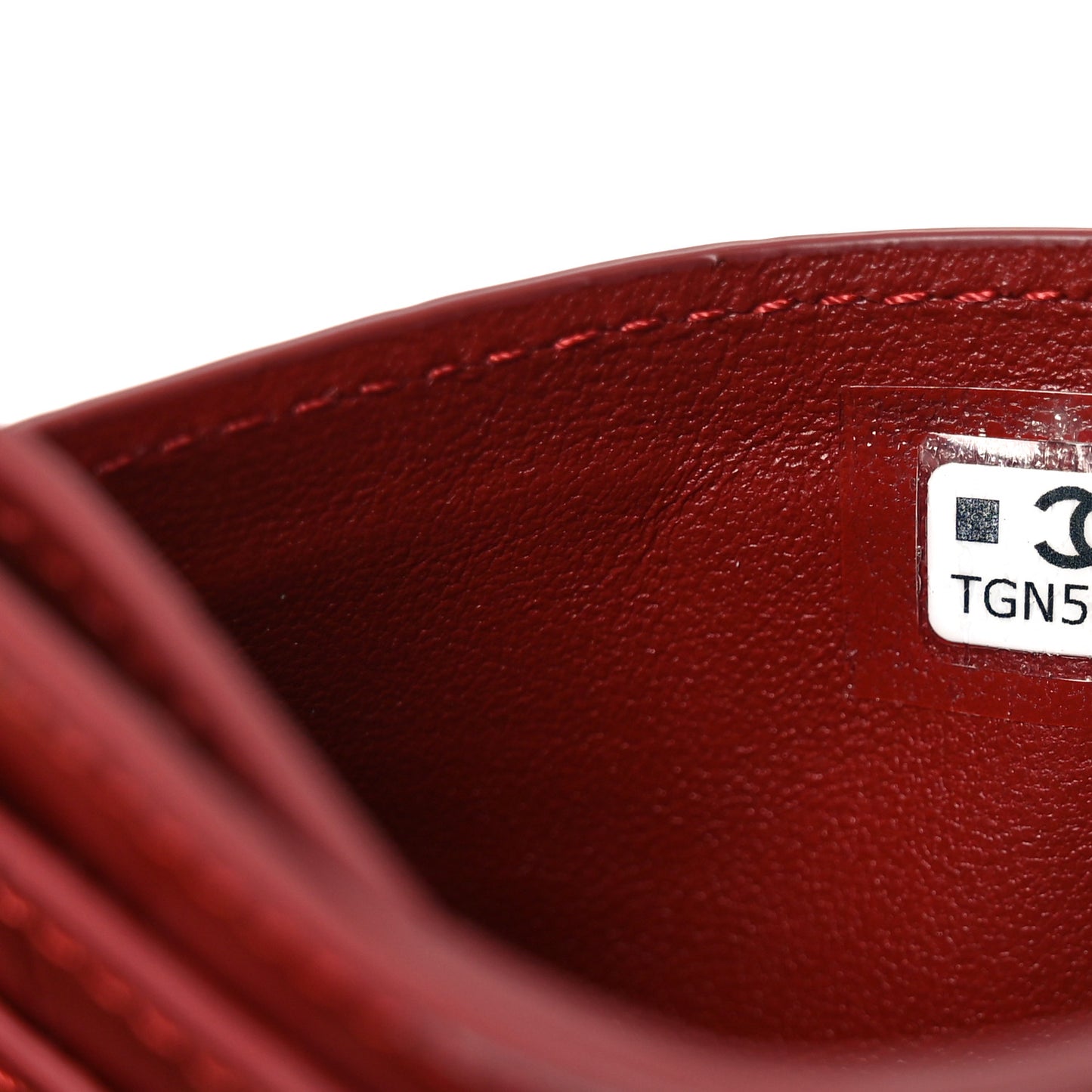 Calfskin Crocodile Embossed Crococo Card Holder Burgundy