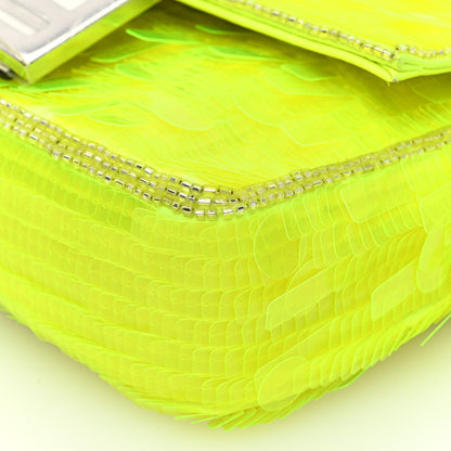 Fendi Transparent Paillettes Elaphe Mini Baguette Yellow Fluo Avorio 10 of 10