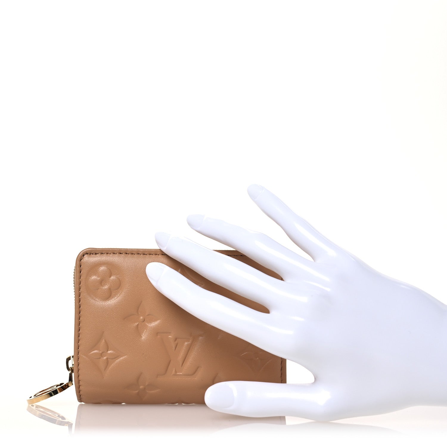 Louis Vuitton Lambskin Embossed Monogram Lou Coussin Wallet Camel 2 of 9