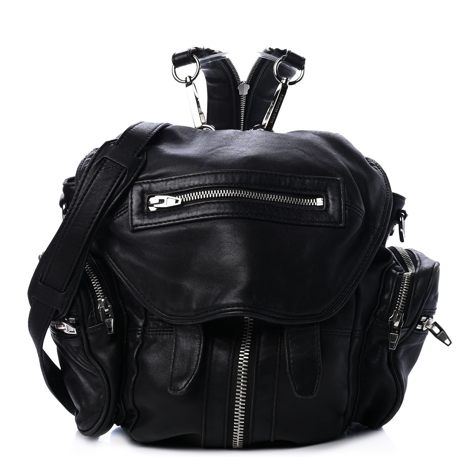 Alexander Wang Lambskin Marti Backpack Bag Washed Black Rhodium Hardware 1 of 4