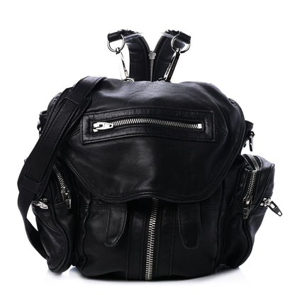Alexander Wang Lambskin Marti Backpack Bag Washed Black Rhodium Hardware 1 of 4