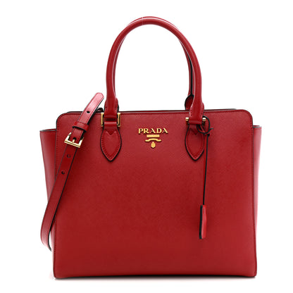 Prada Saffiano Soft Calfskin Tote Fuoco 1 of 12