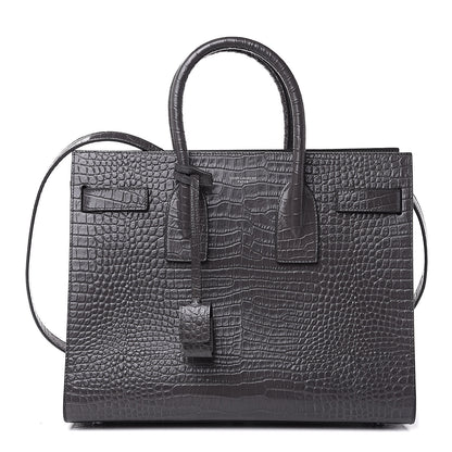 Saint Laurent Crocodile Embossed Small Sac De Jour Asphalt 1 of 14