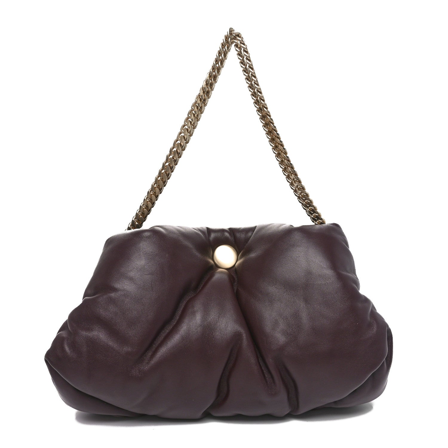 Proenza Schouler Lambskin Puffy Tobo Chain Shoulder Bag Chocolate 1 of 9