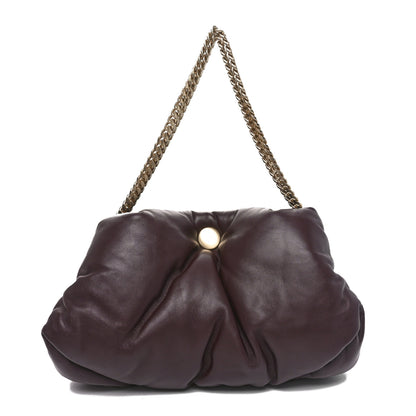 Proenza Schouler Lambskin Puffy Tobo Chain Shoulder Bag Chocolate 1 of 9