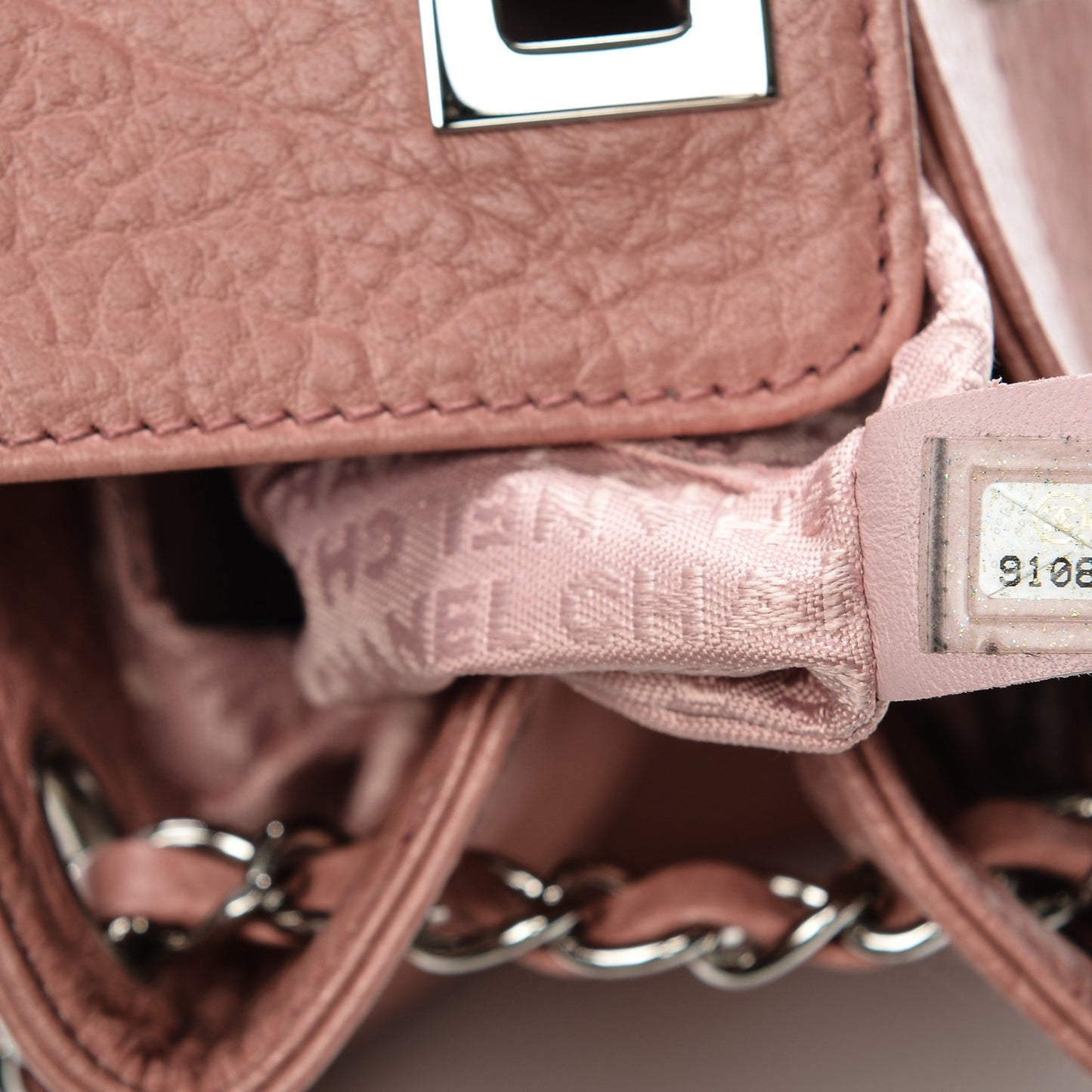 Grained Calfskin Mademoiselle Accordion Flap Pink