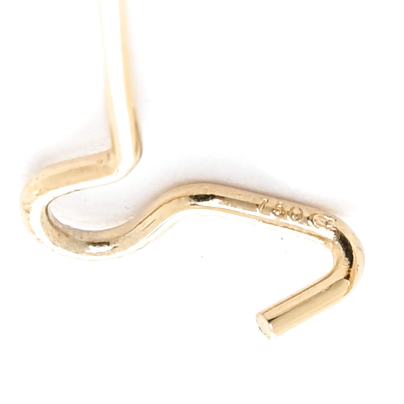 Sterling Silver 18K Yellow Gold Diamond Cookie Cable Drop Earrings