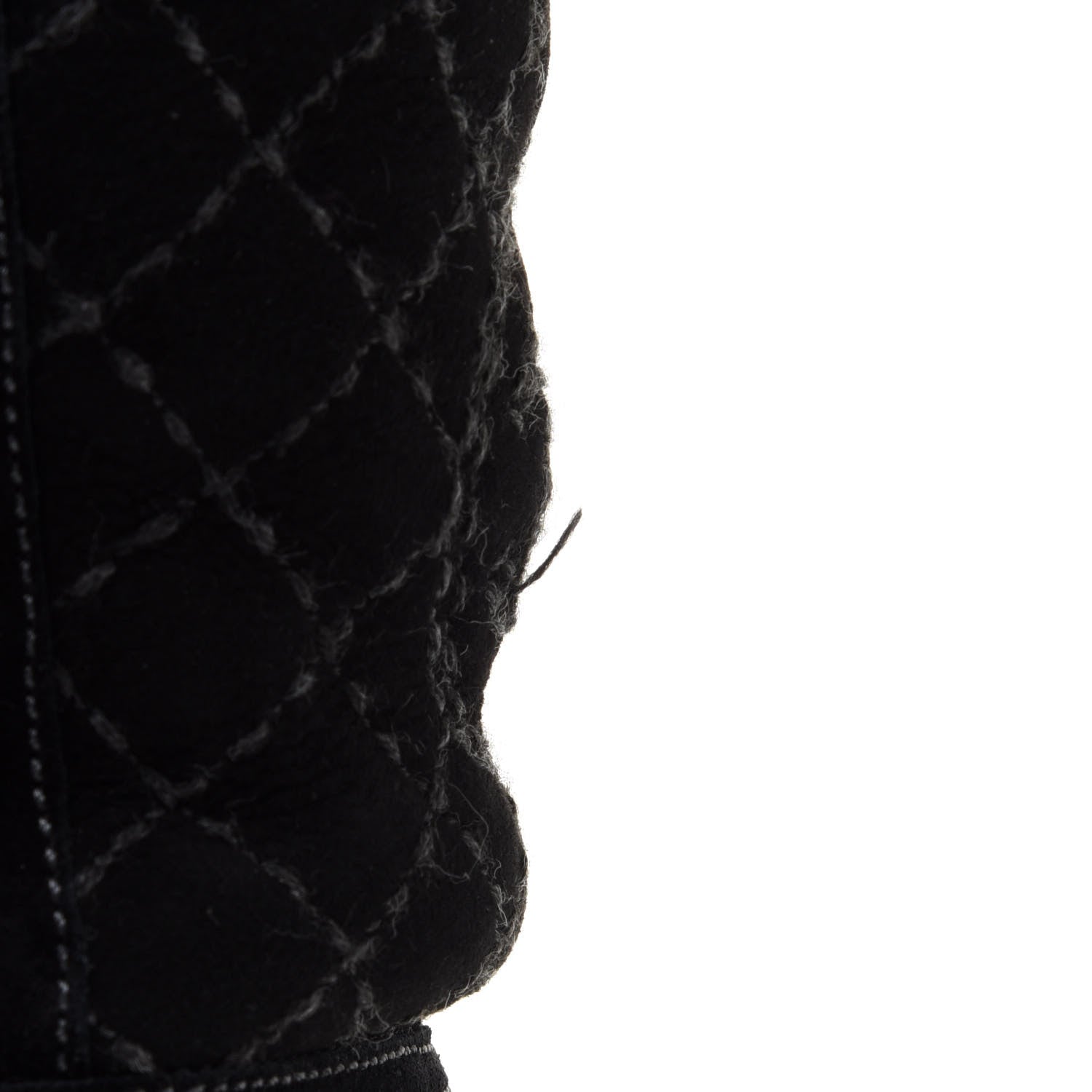 Chanel Suede Quilted Shearling High Boots 40 Black 11 of 12