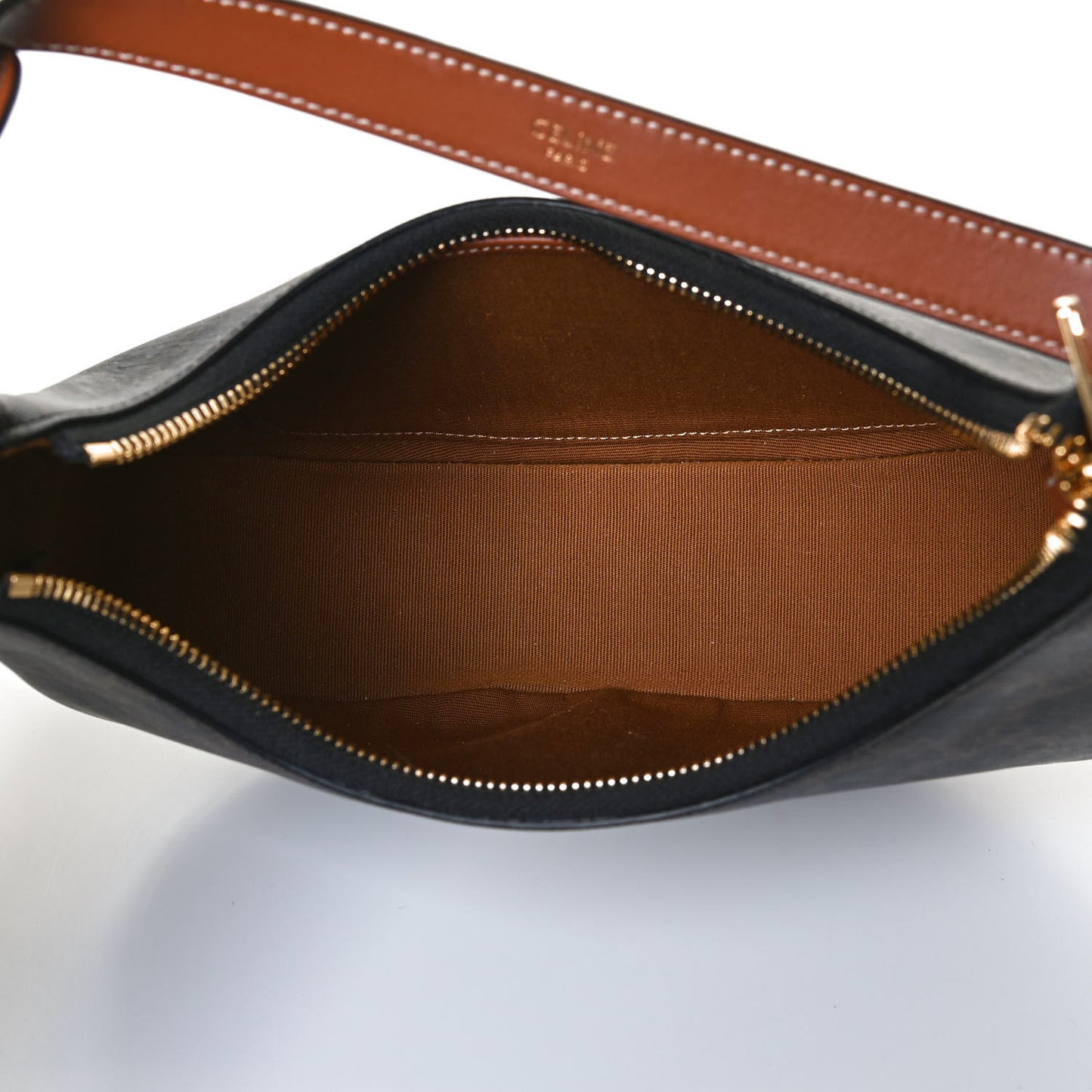 Triomphe Canvas Calfskin Ava Shoulder Bag Tan
