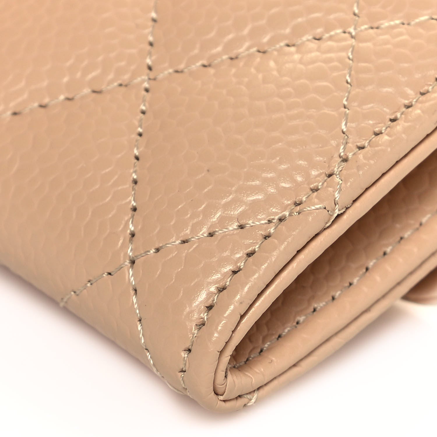 Chanel Caviar Quilted Flap Card Holder Wallet Beige 13 of 13