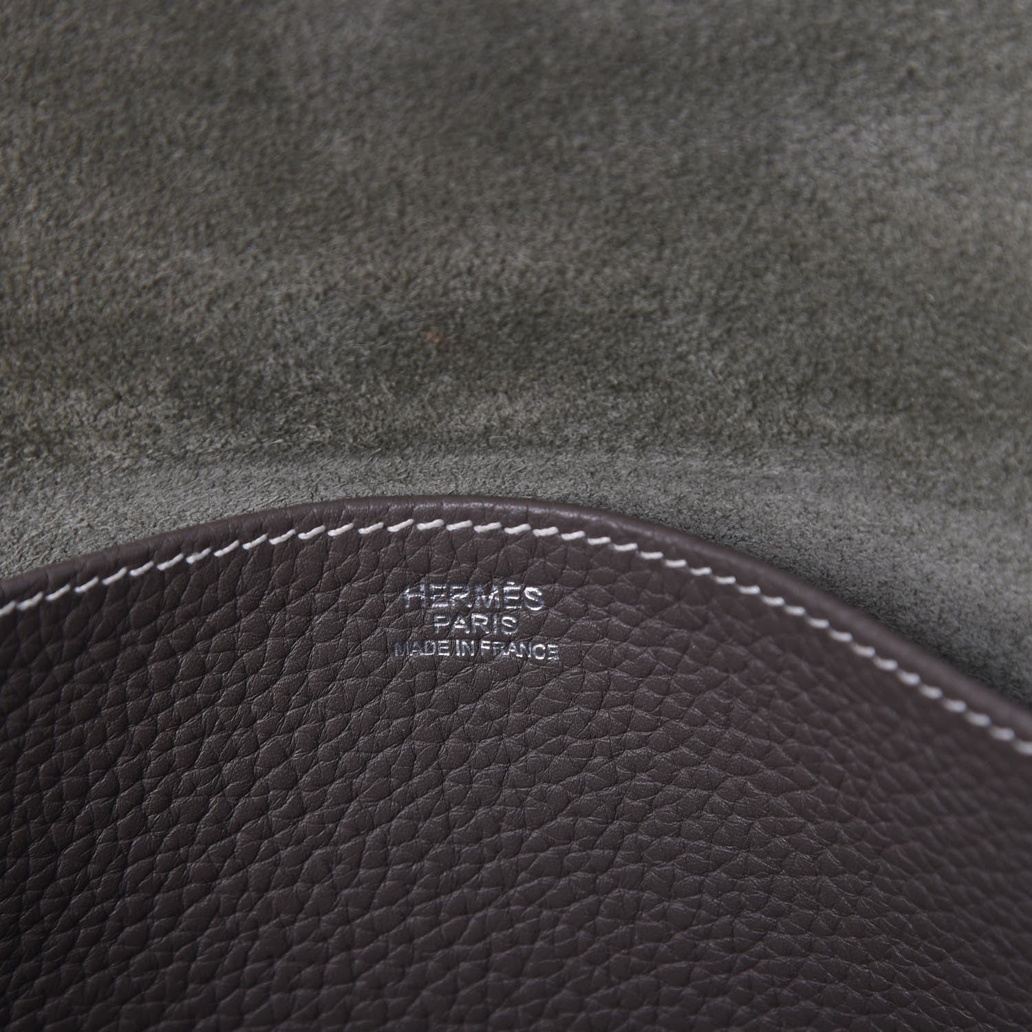 Hermes Taurillon Clemence Halzan 31 GM Etain 9 of 9