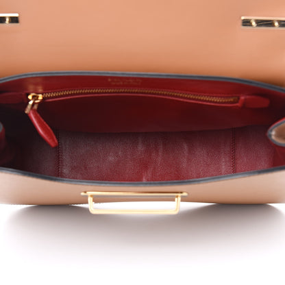 Prada Saffiano Lux Large Sidonie Top Handle Bag Caramel 5 of 10