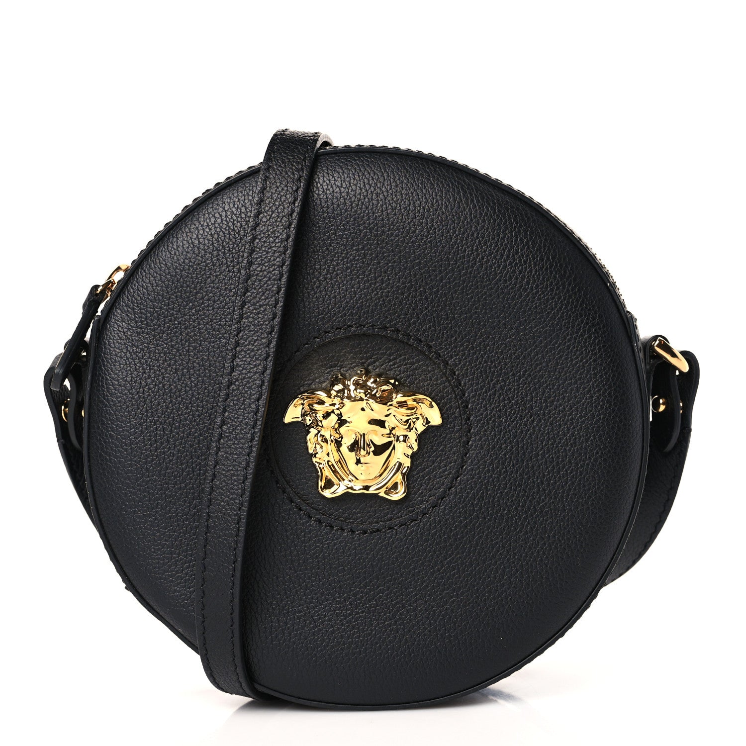 Versace Calfskin La Medusa Round Camera Bag Black 1 of 8