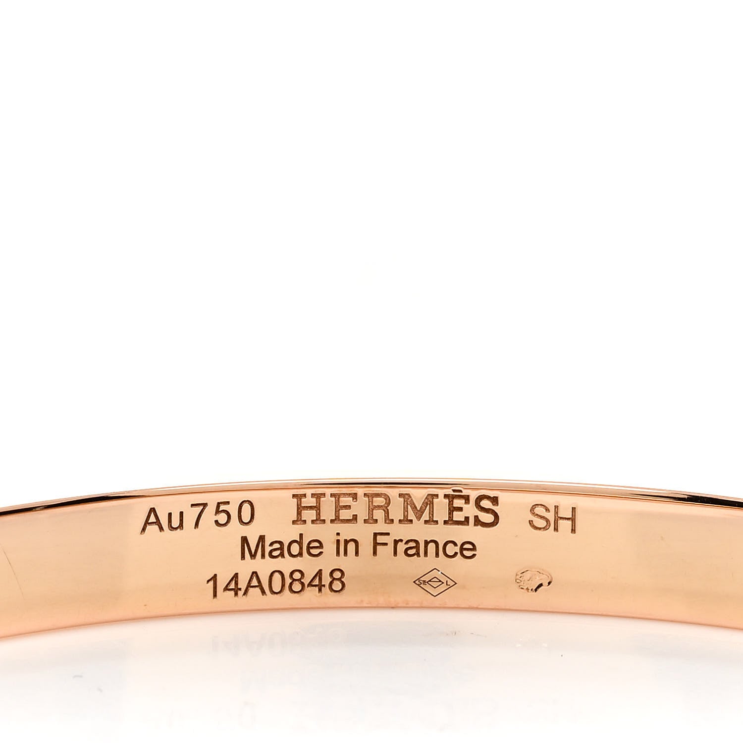 Hermes 18K Rose Gold Diamond PM Kelly Bracelet SH 3 of 3