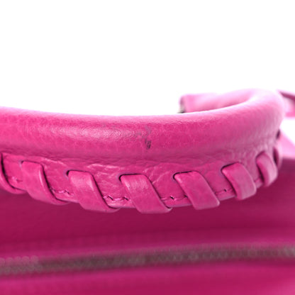 Balenciaga Grained Calfskin Neo Classic Silver Hardware Super Nano City Fuchsia 6 of 6
