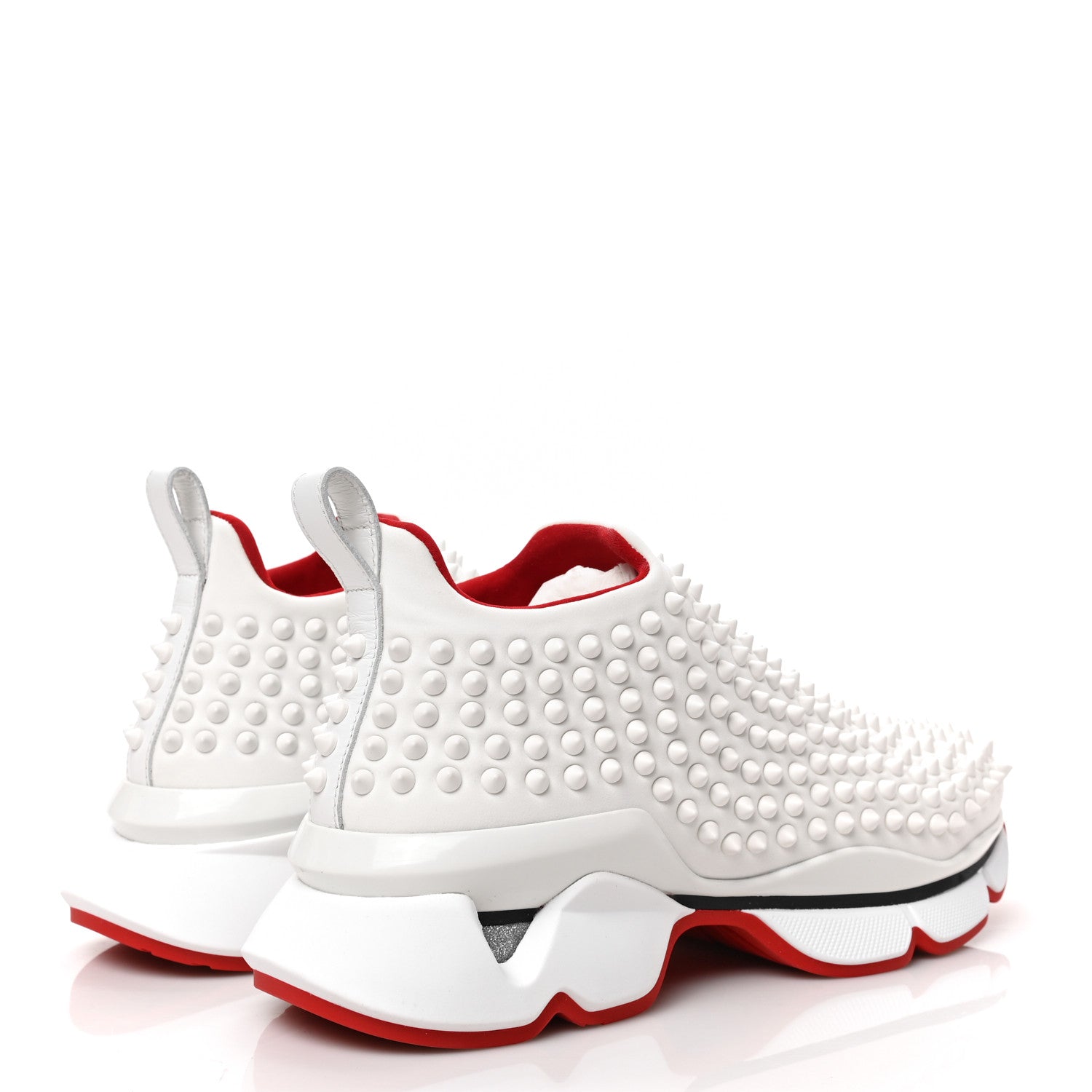Christian Louboutin Neoprene Spike Sock Donna Flat Sneakers 39 White Snow 4 of 8