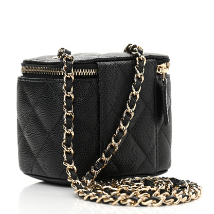 Chanel Caviar Quilted Mini Vanity Case With Chain Black 4 of 23