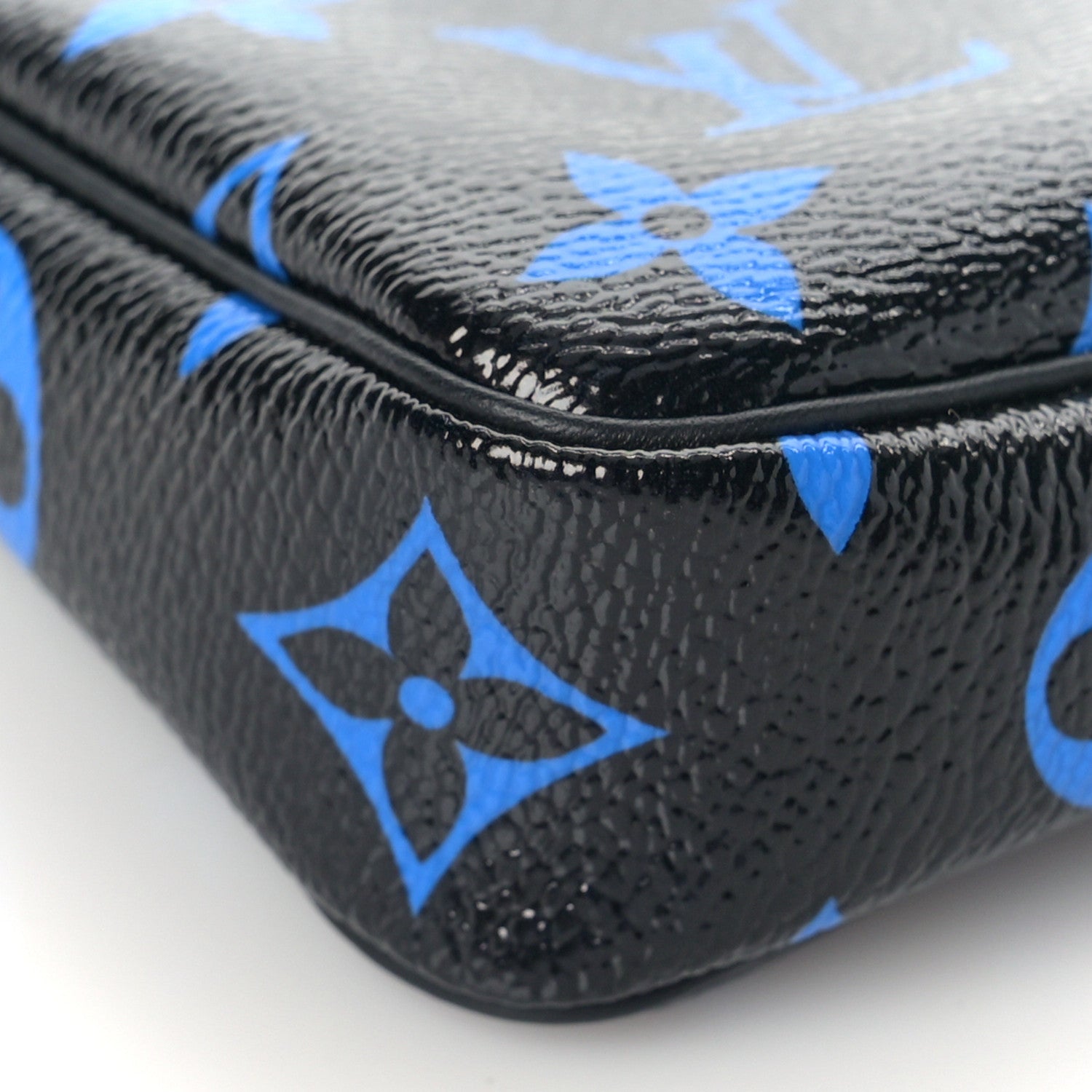 Louis Vuitton Colored Monogram Mini Pochette Accessories Blue Black 7 of 8
