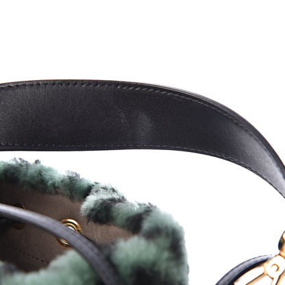 Fendi Shearling F is Macro FF 1974 Diagonal Mini Mon Tresor Bucket Bag Green Black 11 of 11