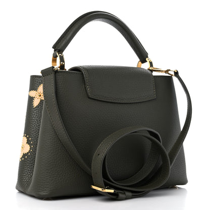 Louis Vuitton Taurillon Flowers Capucines BB Khaki 3 of 8